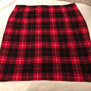 J.Jill Red Plaid Pencil Skirt. XL